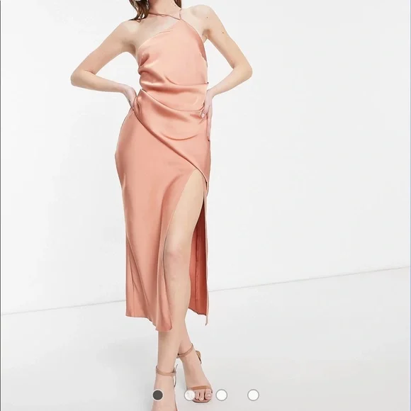 ASOS | Dresses | Asos Design One Shoulder Pink Satin Slip Dress Midi Drape | Poshmark ASOS | Dresses | Asos Design One Shoulder Pink Satin Slip Dress Midi Drape | Poshmark